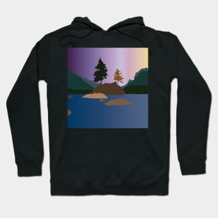 Colorful Gradient Landscape Lake Hoodie